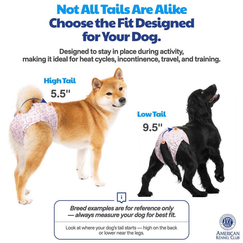 American Kennel Club Female Dog Wrap, Disposable Diapers with Wetness Indicator (L – High Tail (18–27 in), 50, Count)