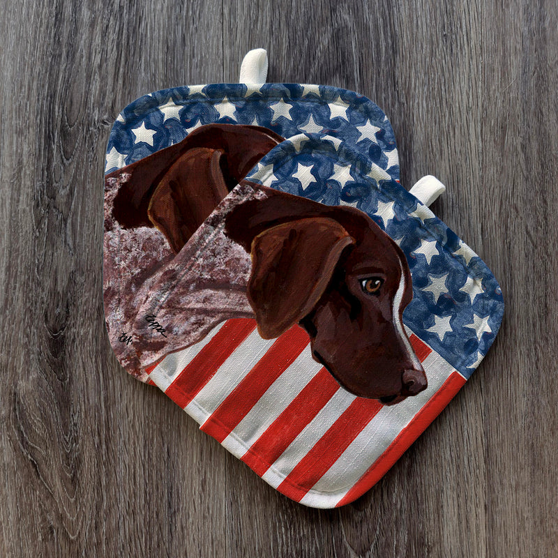 German Shorthaired Pointer Americana Pot Holder Set