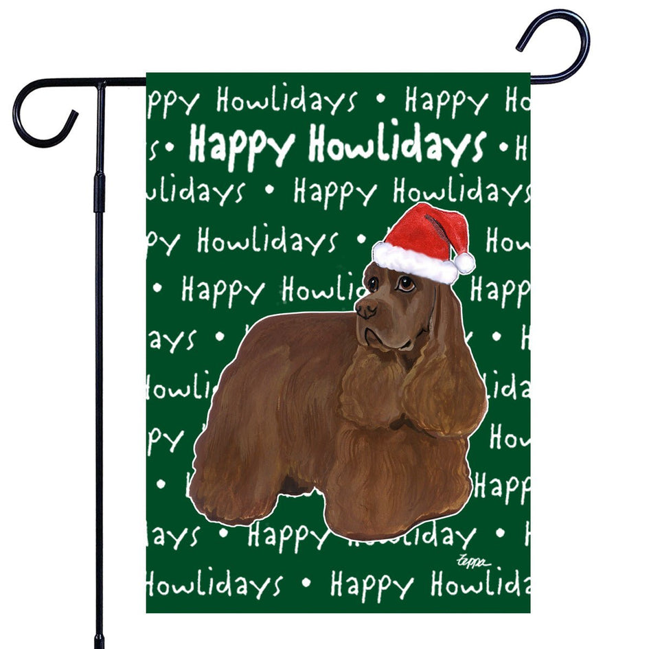 Cocker Spaniel Happy Howliday's Garden Flag