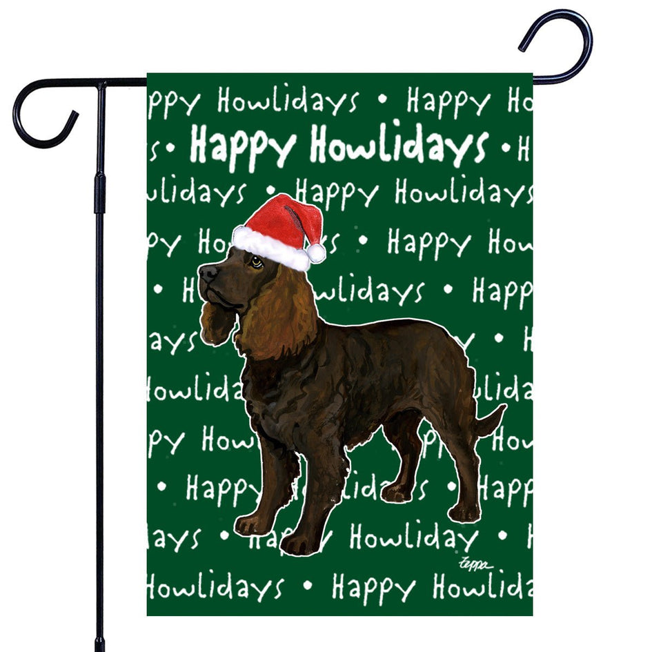 American Water Spaniel Happy Howliday's Garden Flag