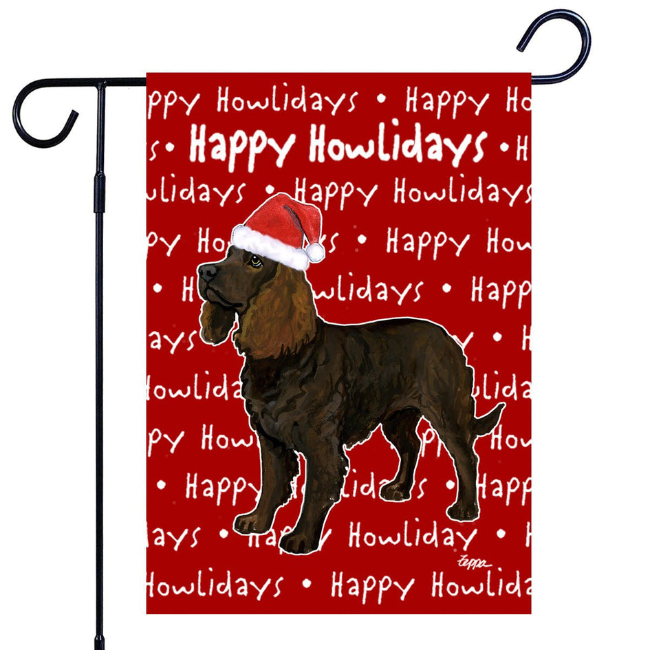 American Water Spaniel Happy Howliday's Garden Flag