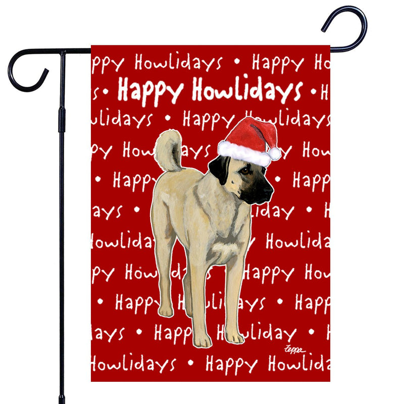 Anatolian Shepherd Happy Howliday's Garden Flag