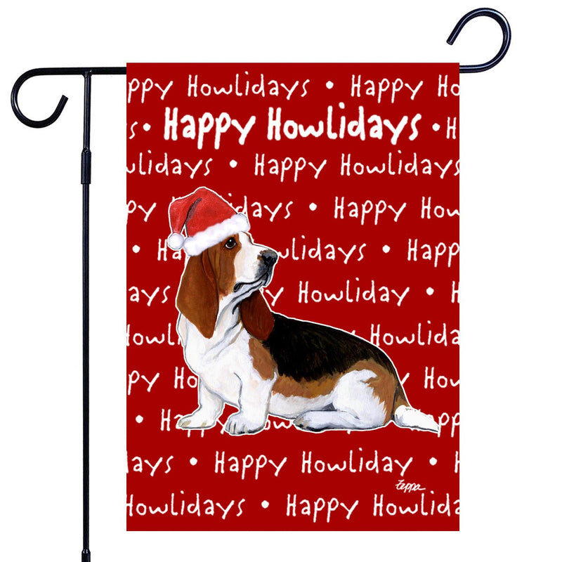 Basset Hound Happy Howliday's Garden Flag