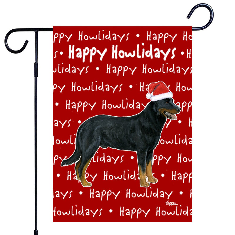 Beauceron Happy Howliday's Garden Flag