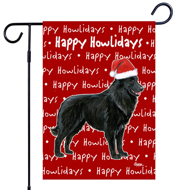 Belgian Shepherd Happy Howliday's Garden Flag