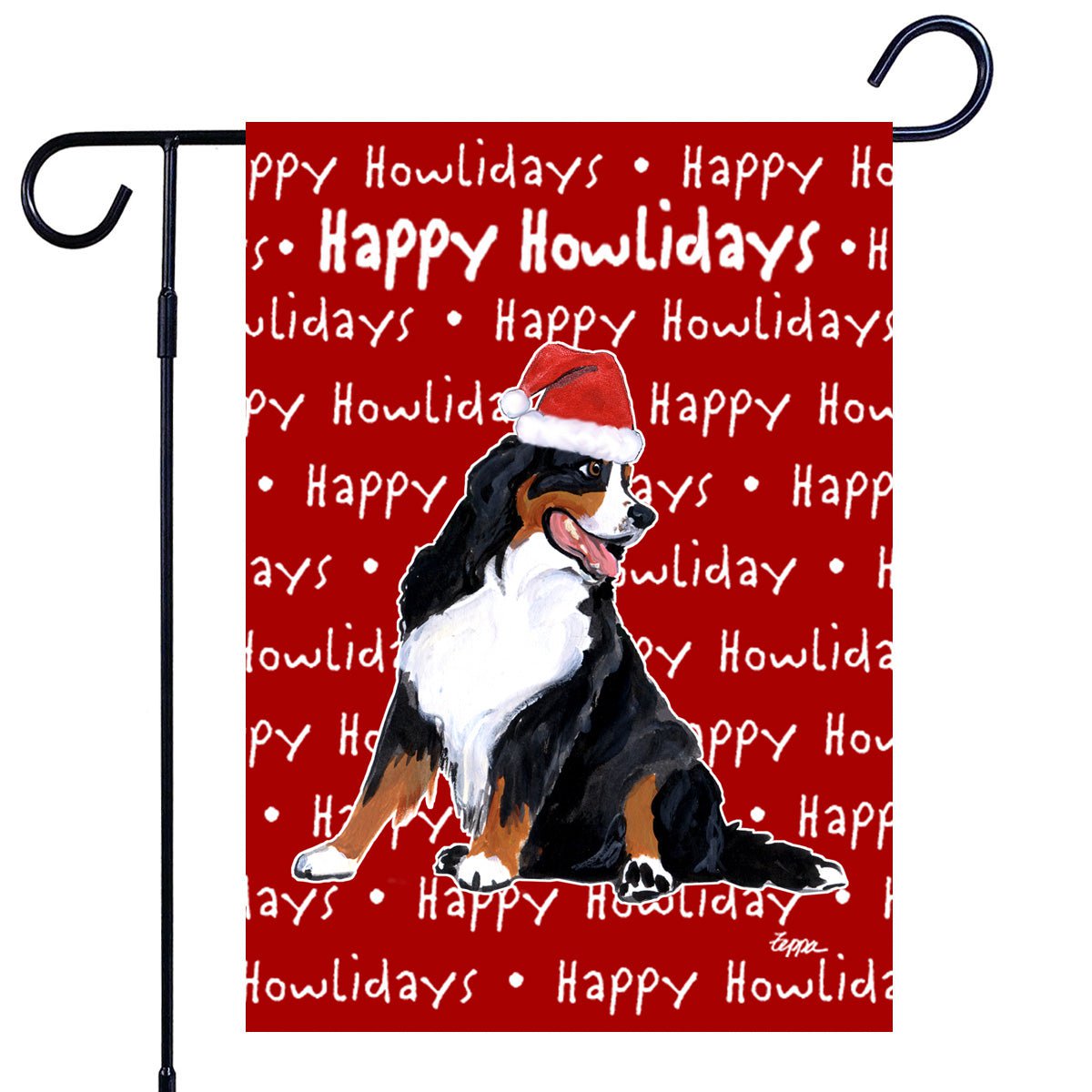 Bernese Mountain Dog Happy Howliday's Garden Flag | AKC Shop