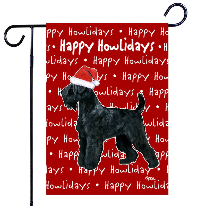 Black Russian Terrier Happy Howliday's Garden Flag