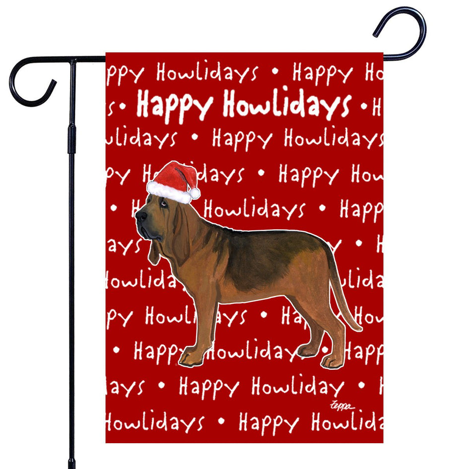 Bloodhound Happy Howliday's Garden Flag