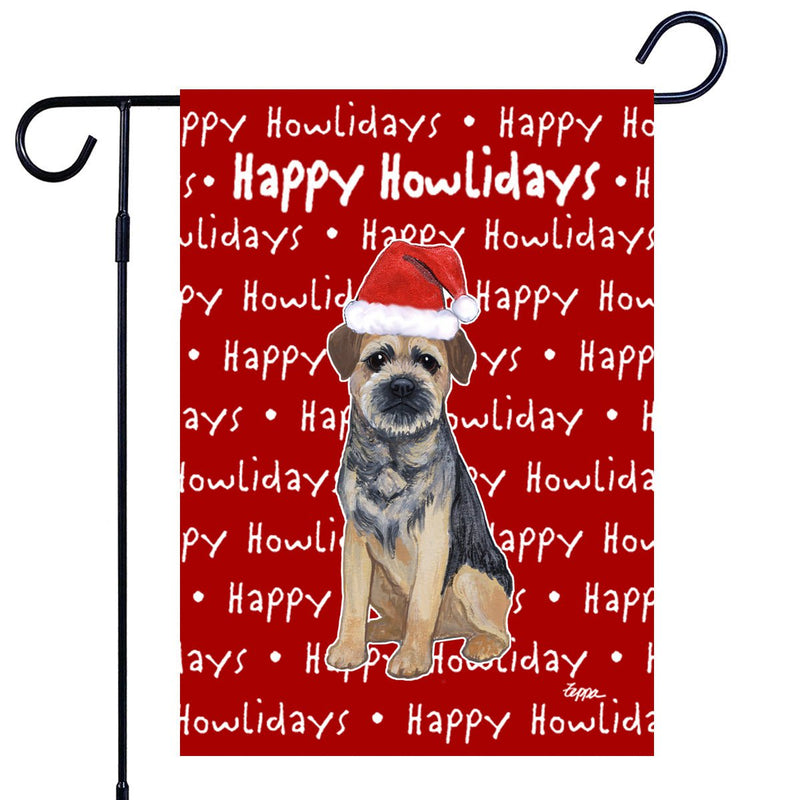 Border Terrier Happy Howliday's Garden Flag