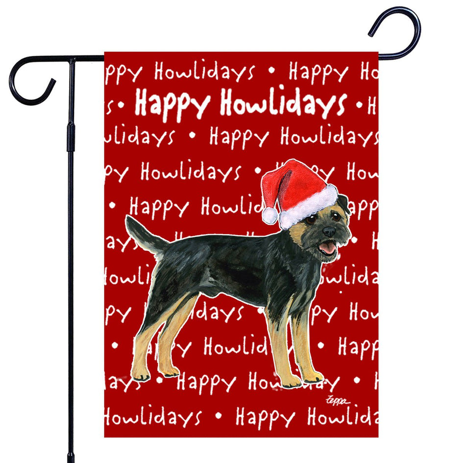 Border Terrier Happy Howliday's Garden Flag