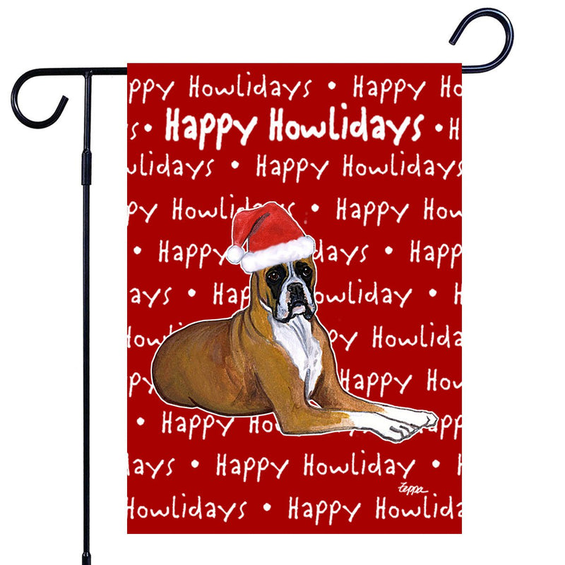 Boxer Happy Howliday's Garden Flag