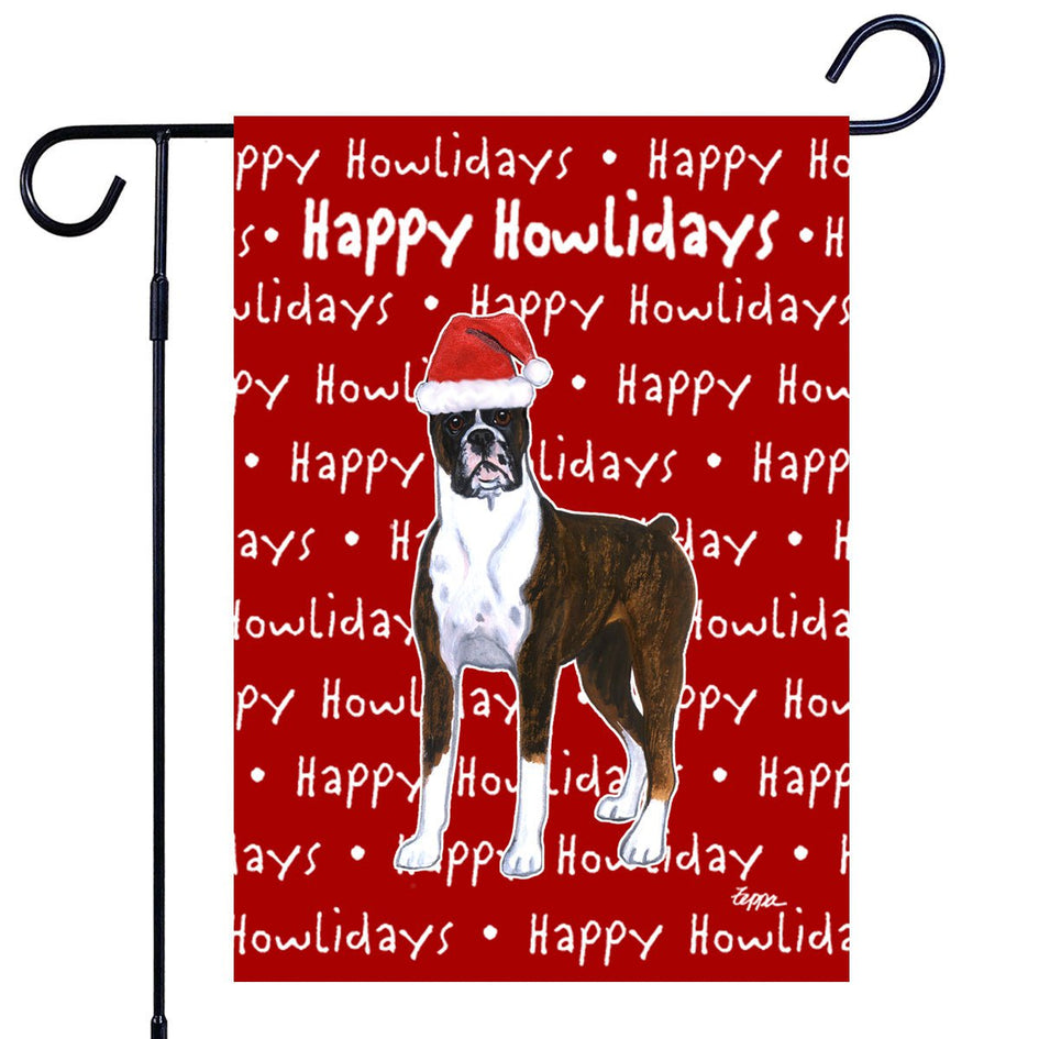 Boxer Happy Howliday's Garden Flag