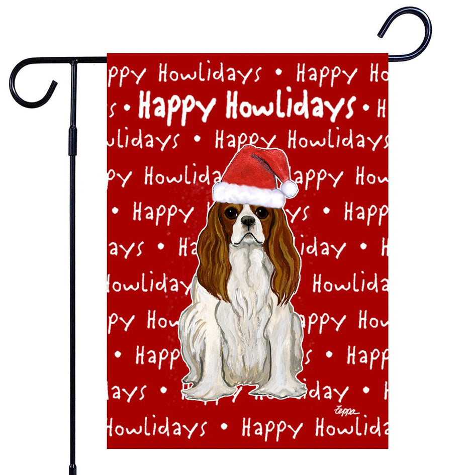 Cavalier King Charles Spaniel Happy Howliday's Garden Flag AKC Shop