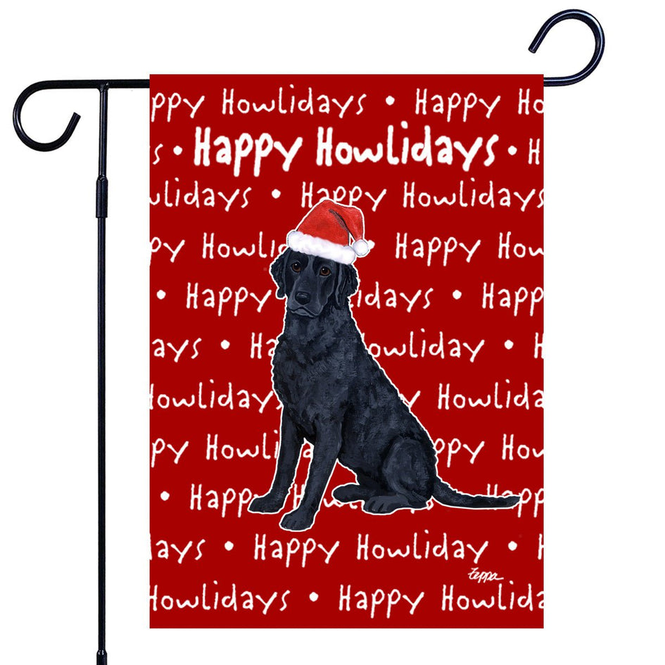 Curly-Coated Retriever Happy Howliday's Garden Flag