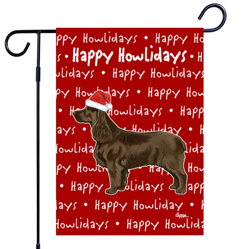 Field Spaniel Happy Howliday's Garden Flag