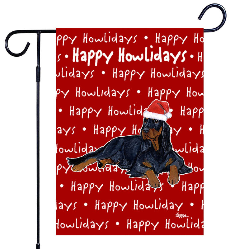 Gordon Setter Happy Howliday's Garden Flag