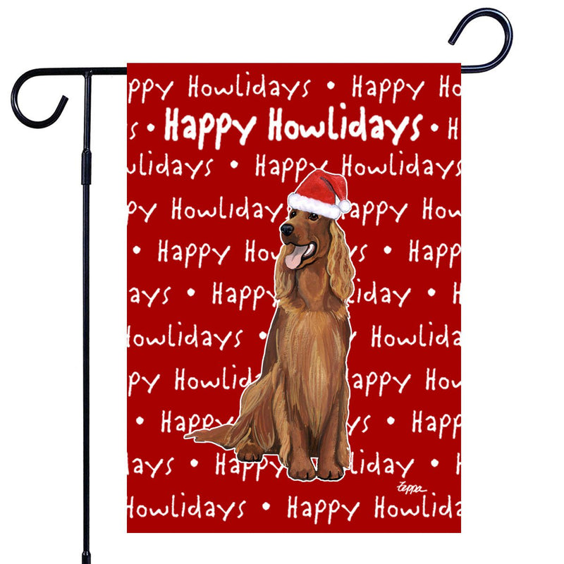 Irish Setter Happy Howliday's Garden Flag