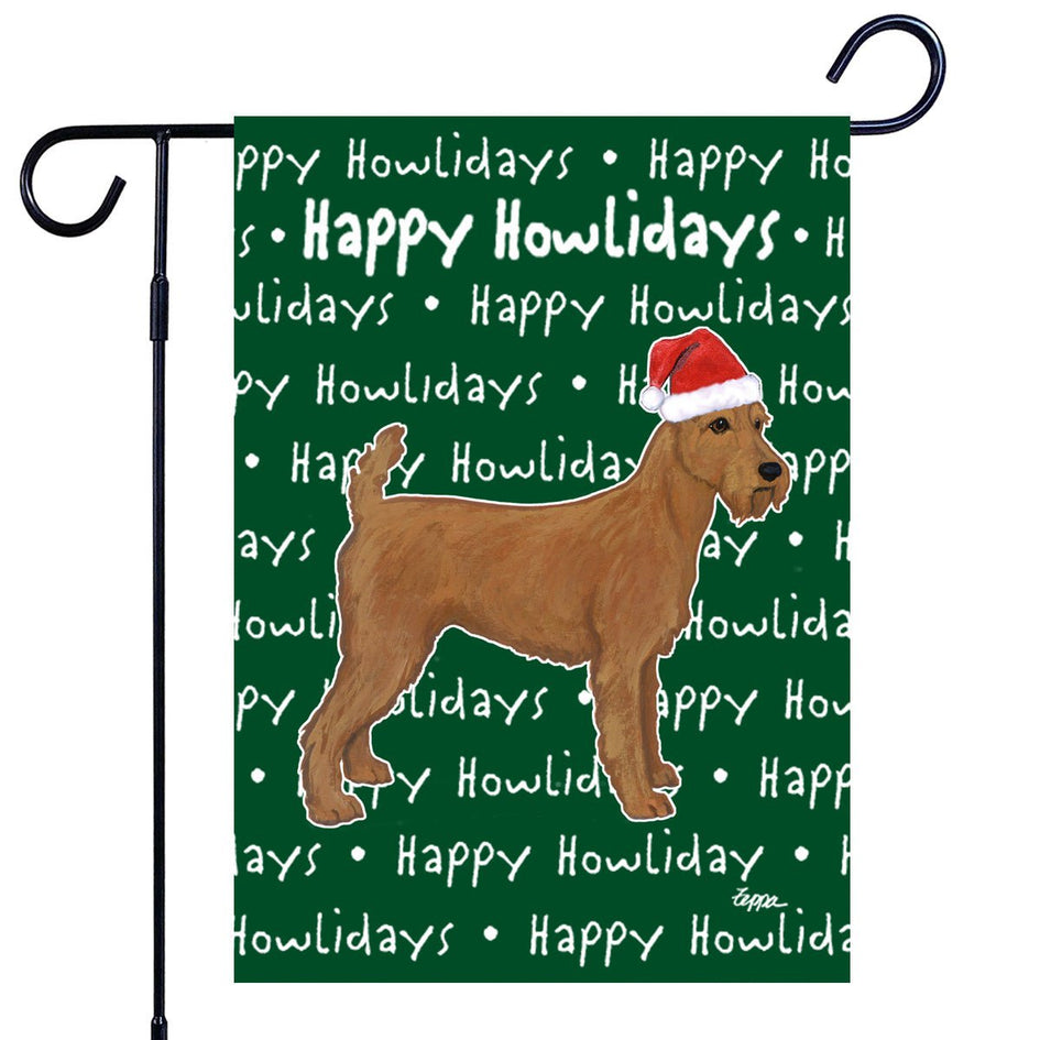 Irish Terrier Happy Howliday's Garden Flag