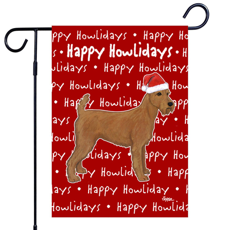 Irish Terrier Happy Howliday's Garden Flag