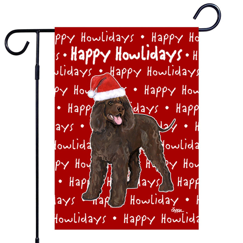 Irish Water Spaniel Happy Howliday's Garden Flag