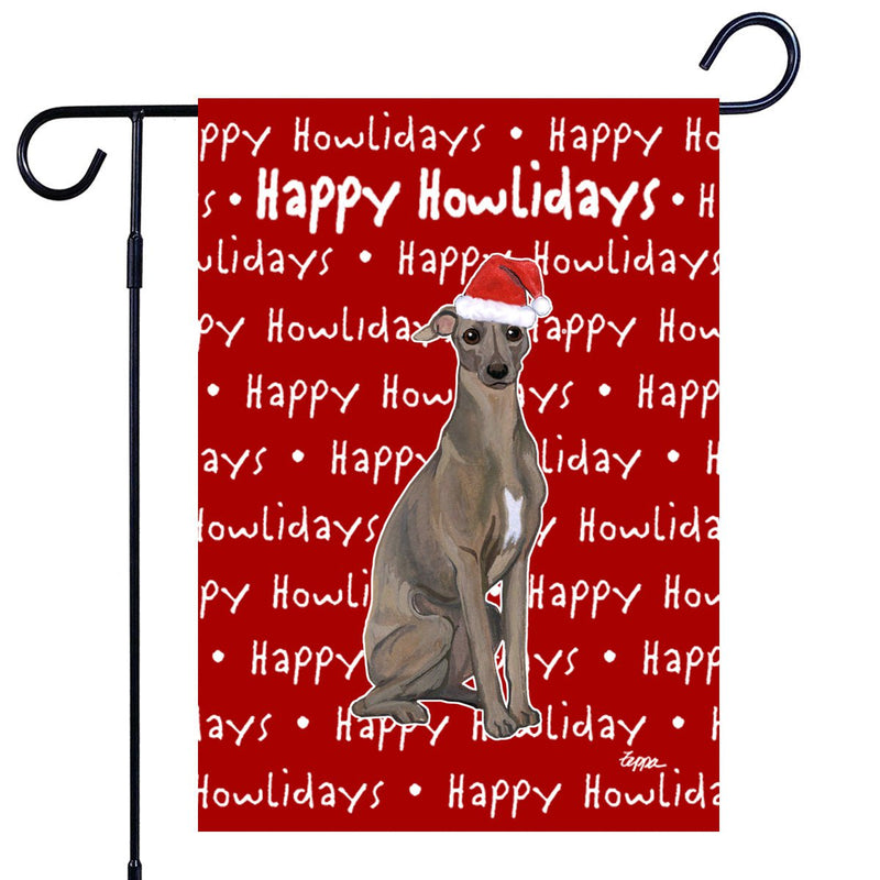 Italian Greyhound Happy Howliday's Garden Flag