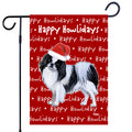 Japanese Chin Happy Howliday's Garden Flag