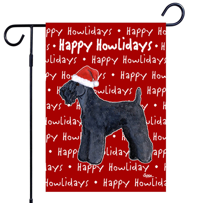 Kerry Blue Terrier Happy Howliday's Garden Flag