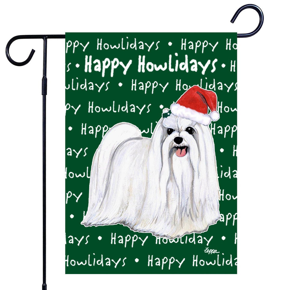 Maltese Happy Howliday's Garden Flag