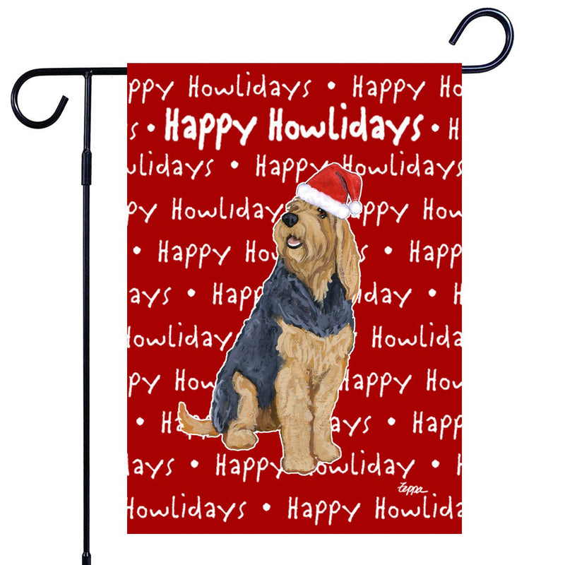 Otterhound Happy Howliday's Garden Flag