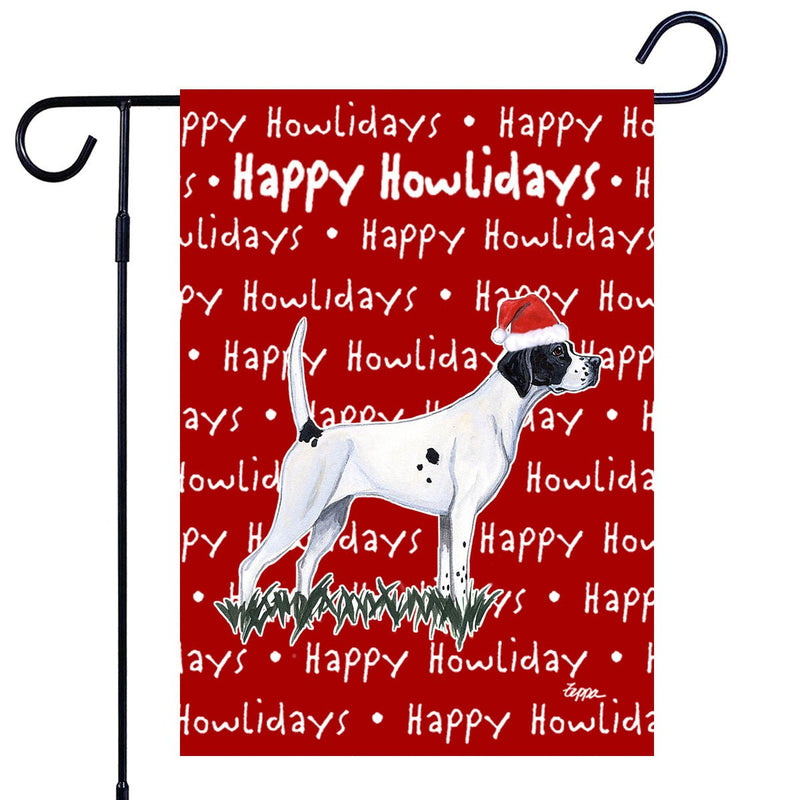 Pointer Happy Howliday's Garden Flag