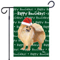 Pomeranian Happy Howliday's Garden Flag