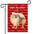 Pomeranian Happy Howliday's Garden Flag
