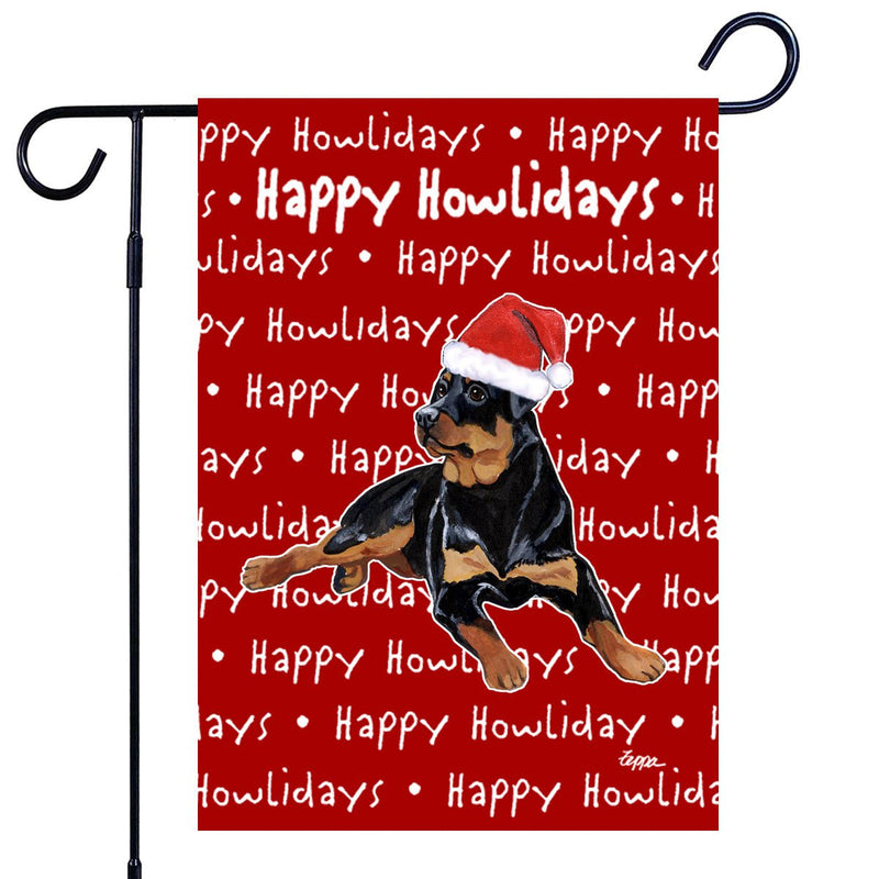 Rottweiler Happy Howliday's Garden Flag