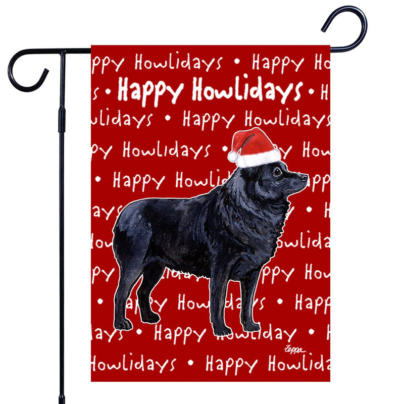 Schipperke Happy Howliday's Garden Flag