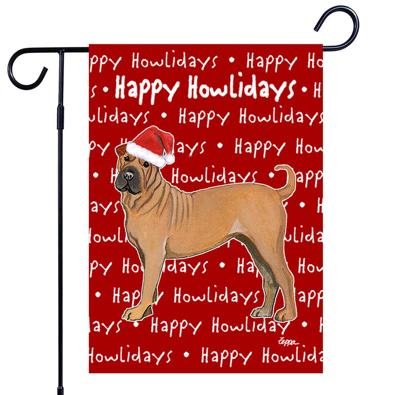 Shar Pei Happy Howliday's Garden Flag