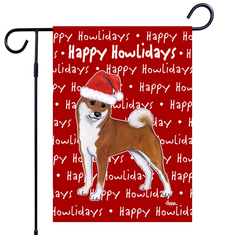 Shiba Inu Happy Howliday's Garden Flag