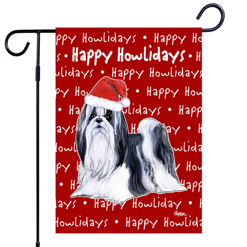 Shih Tzu Happy Howliday's Garden Flag