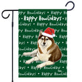 Siberian Husky Happy Howliday's Garden Flag