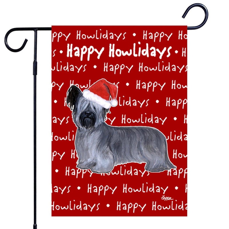 Skye Terrier Happy Howliday's Garden Flag