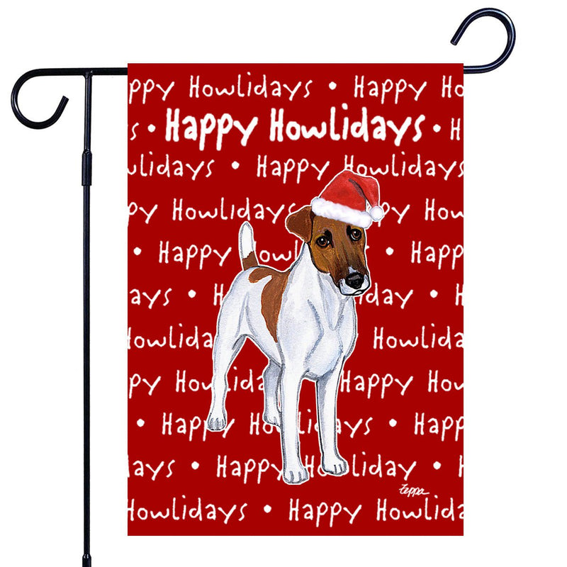 Smooth Fox Terrier Happy Howliday's Garden Flag