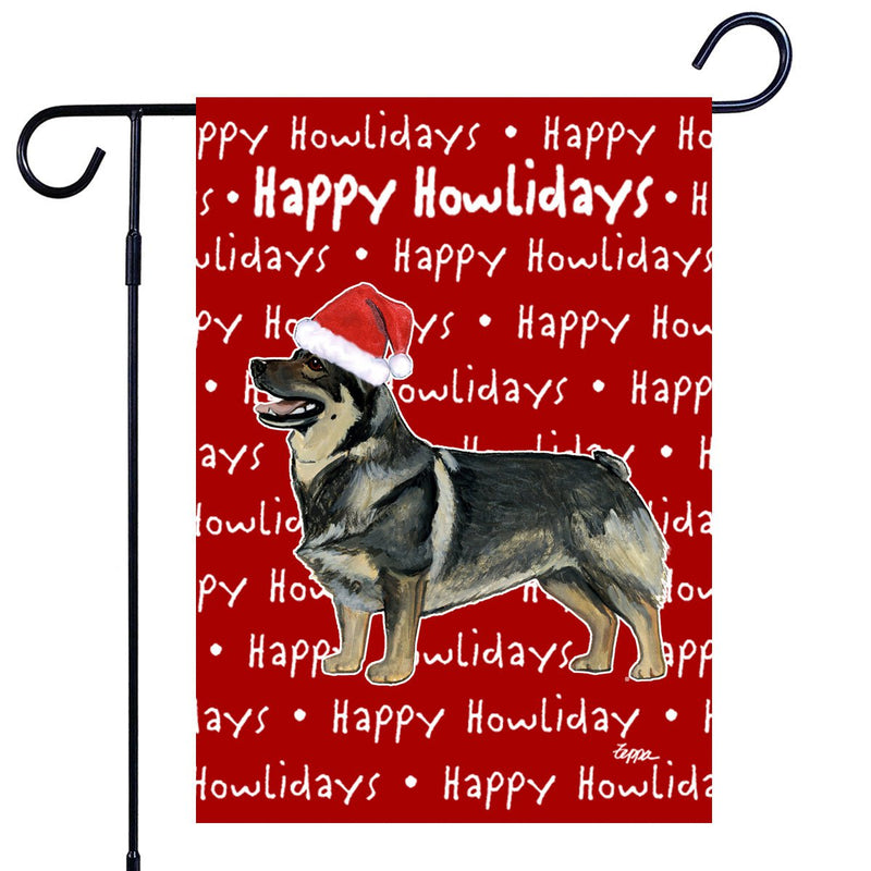 Swedish Valhund Happy Howliday's Garden Flag