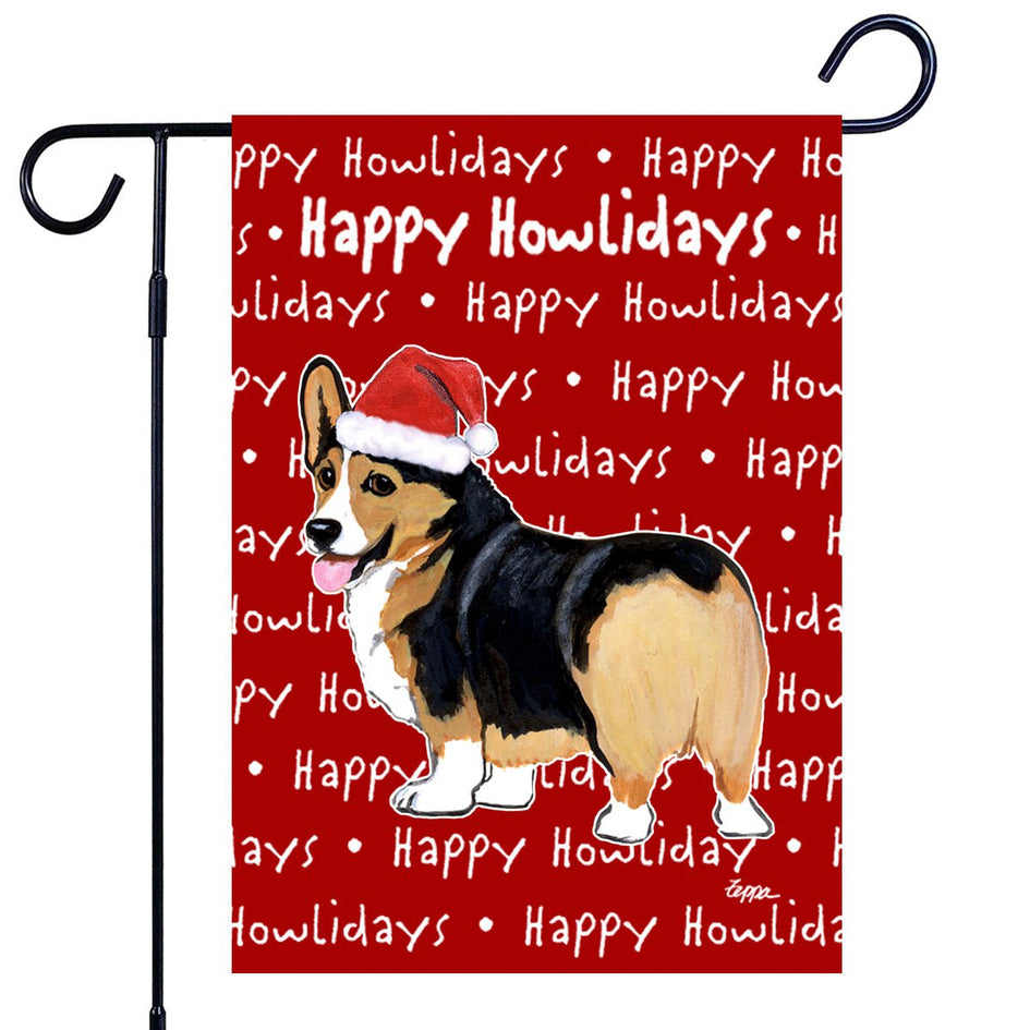 Welsh Corgi Pembroke Happy Howliday's Garden Flag