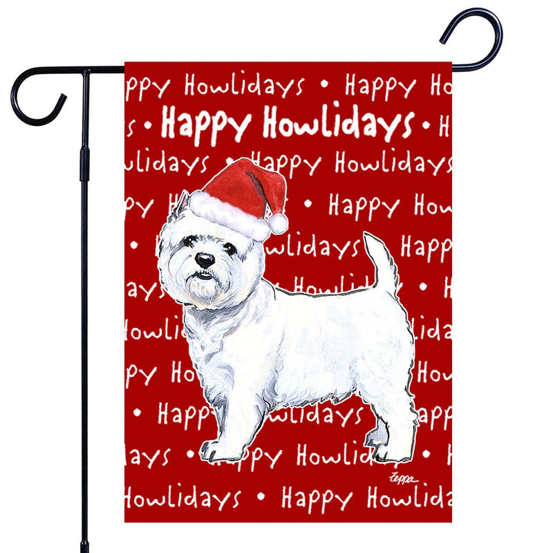 West Highland Terrier Happy Howliday's Garden Flag