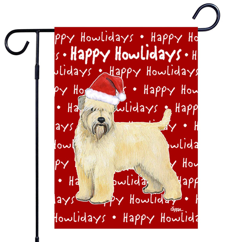 Wheaten Terrier Happy Howliday's Garden Flag