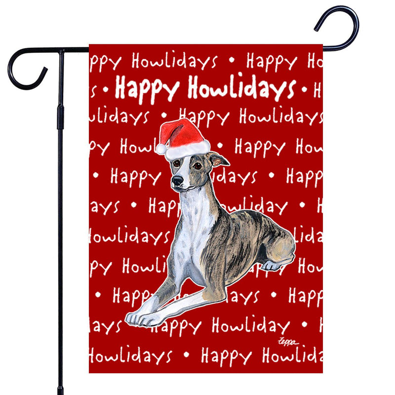 Whippet Happy Howliday's Garden Flag