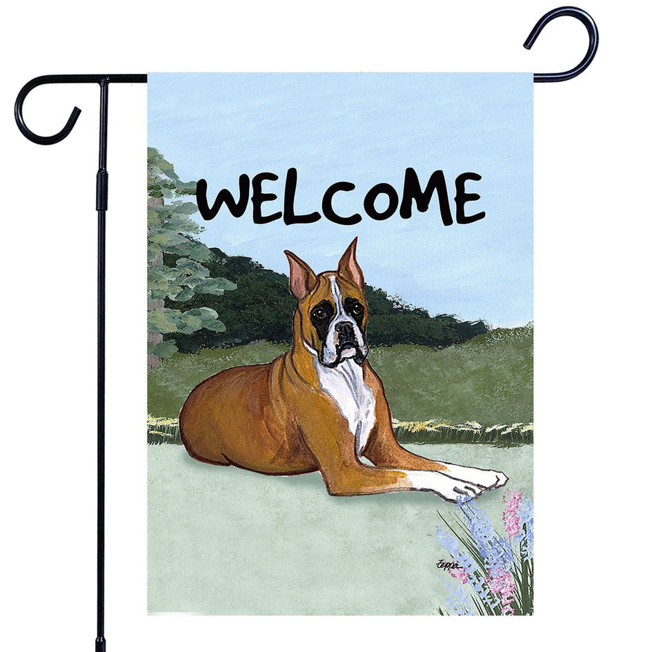 Boxer Lying Garden Flag