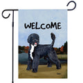 Portuguese Water Dog Black Garden Flag