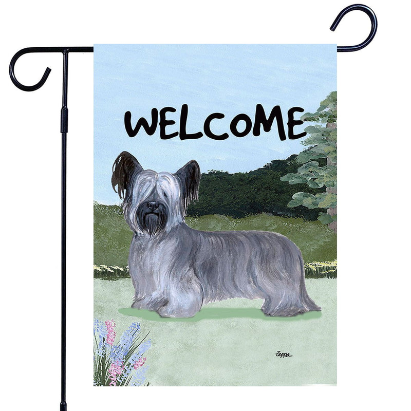 Skye Terrier Garden Flag