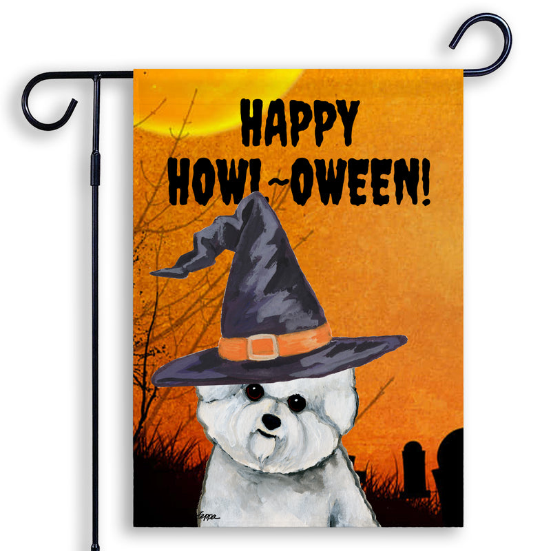 Bichon Frise HAPPY HOWL-OWEEN Garden Flag