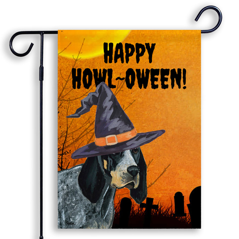 Bluetick Coonhound HAPPY HOWL-OWEEN Garden Flag